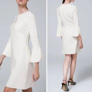 WHBM White Petal Sleeve Dress Size 0 NWOT